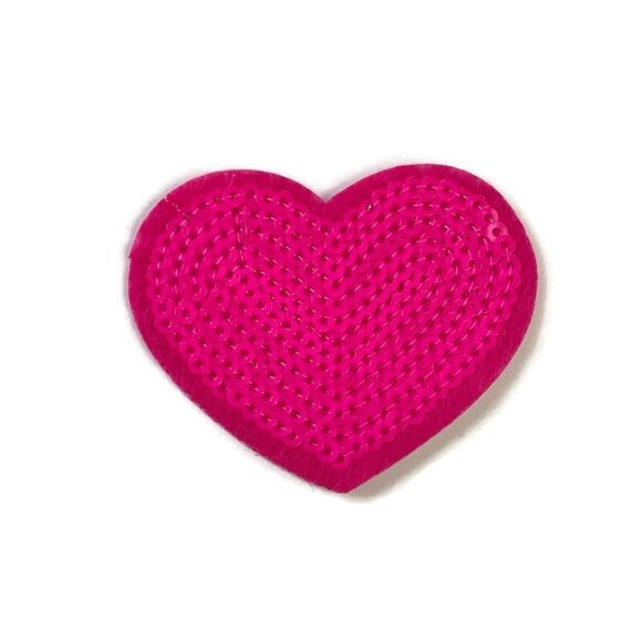 Pink Heart Sequins Patch - Picture 1 of 3